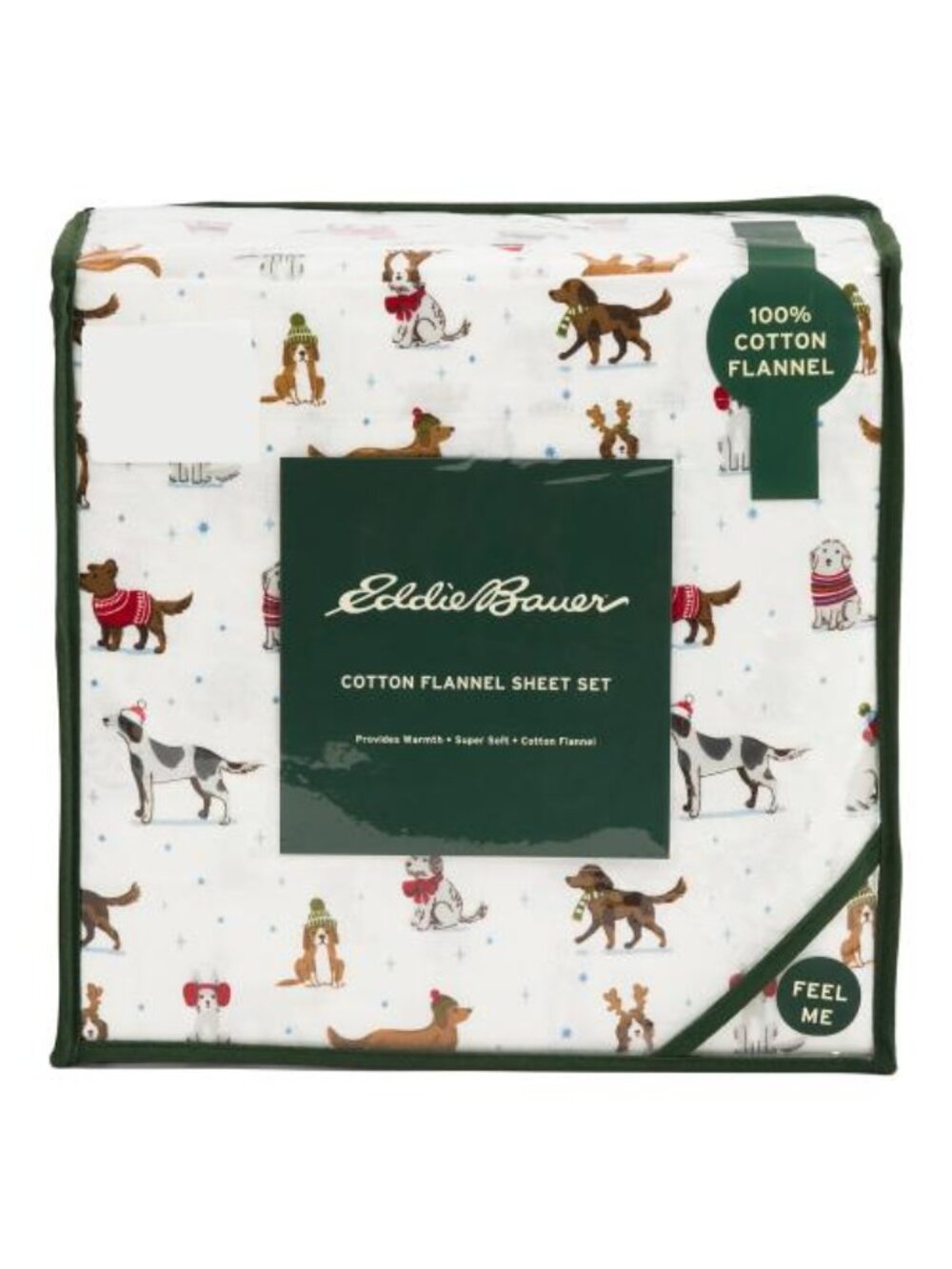 EDDIE BAUER Holiday Dogs Flannel Sheet Set
